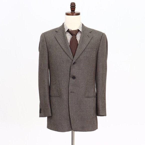 Mani 40R Brown Solid 3-Button Sport Coat Blazer Jacket B808 - Picture 1 of 11